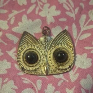 Gold and Black Owl Pendant